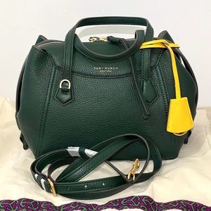 Tory Burch Perry Small Satchel - green Pine Tree